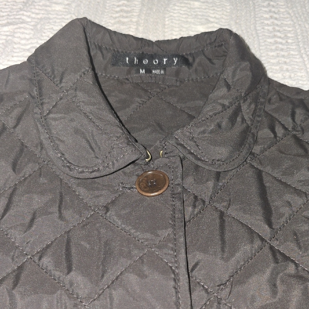Theory Brown Classic Quilted Utility Jacket